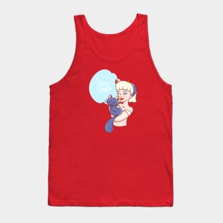 Stay Weird Witch Girl with a Cat Tank Top